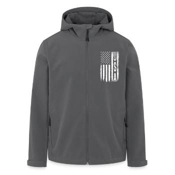 Drapeau des États-Unis - Cadeau - Veste softshell homme en polyester recyclé Stanley/Stella - charbon - Devant - AI Model Male 185 light (185cm)