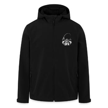 Opa und Enkel Angeln Angelbuddys. Geschenk für Opa - Recycelte Männer Softshell-Jacke von Stanley/Stella - Schwarz - Vorne - AI Model Male 185 light (185cm)