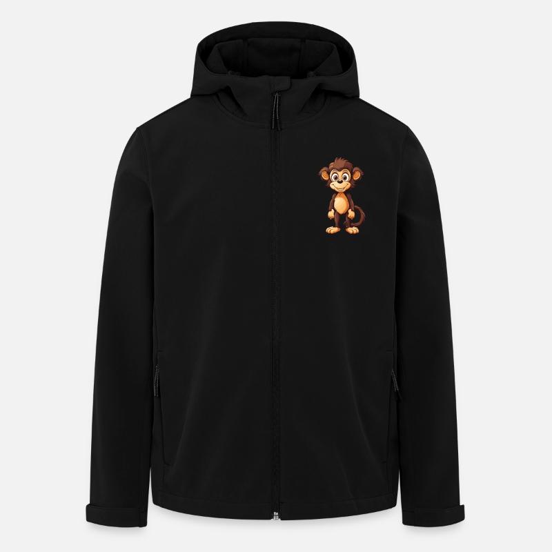 Affe Tier - Recycelte Männer Softshell-Jacke von Stanley/Stella - Schwarz