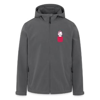 Einhorn Hemdtasche Brusttasche Unicorn Geschenk - Recycelte Männer Softshell-Jacke von Stanley/Stella - Schwarz - Vorne - AI Model Male 185 light (185cm)