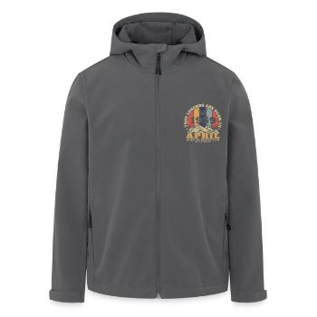 Avril 1959 Vintage cadeau d'anniversaire - Veste softshell homme en polyester recyclé Stanley/Stella - noir - Devant - AI Model Male 185 light (185cm)