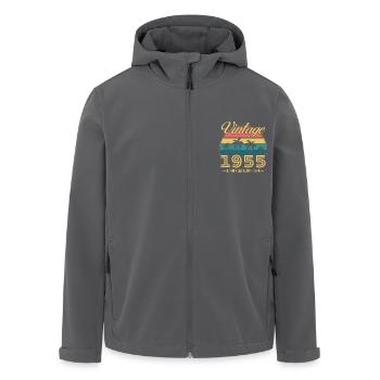 1955 Vintage Retro Geburtstagsgeschenk - Recycelte Männer Softshell-Jacke von Stanley/Stella - Schwarz - Vorne - AI Model Male 185 light (185cm)