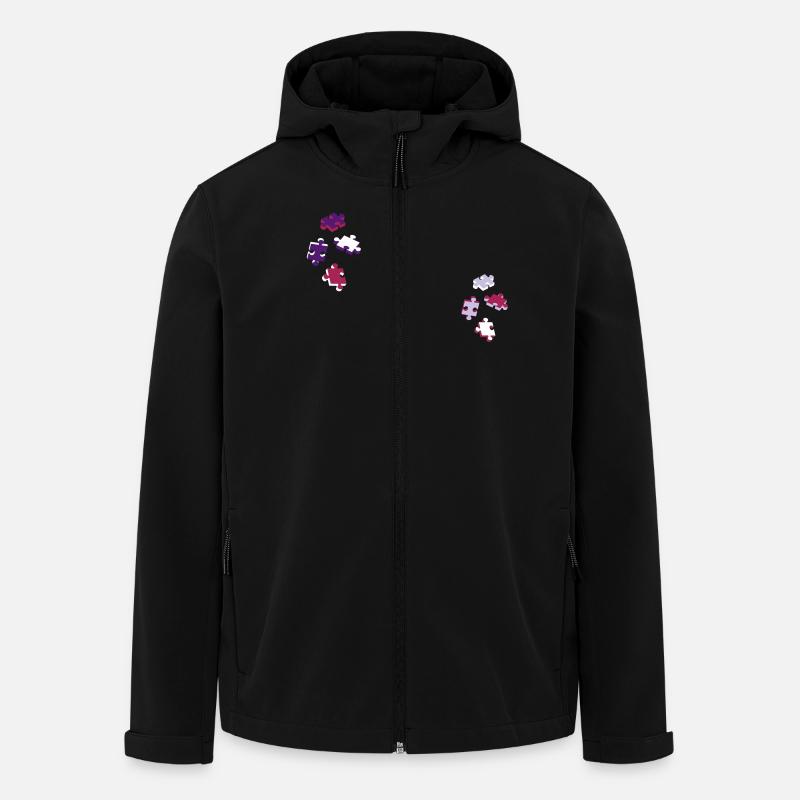 vier Puzzleteile - Recycelte Männer Softshell-Jacke von Stanley/Stella - Schwarz