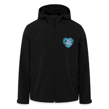 I love diving, heart, diver, shark - Men’s Recycled Softshell Jacket by Stanley/Stella - black - Front - AI Model Male 185 light (185cm)