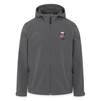 Qualle Cool Tier - Recycelte Männer Softshell-Jacke von Stanley/Stella - Schwarz - Vorne - AI Model Male 185 light (185cm)