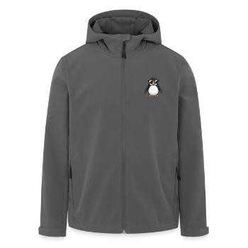 Pinguin Cool Tier - Recycelte Männer Softshell-Jacke von Stanley/Stella - Schwarz - Vorne - AI Model Male 185 light (185cm)