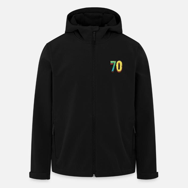 70 Zahl Comic - Recycelte Männer Softshell-Jacke von Stanley/Stella - Schwarz