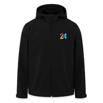 24 Number Comic - Men’s Recycled Softshell Jacket by Stanley/Stella - black - Front - AI Model Male 185 light (185cm)