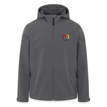 39 Zahl Comic - Recycelte Männer Softshell-Jacke von Stanley/Stella - Schwarz - Vorne - AI Model Male 185 light (185cm)