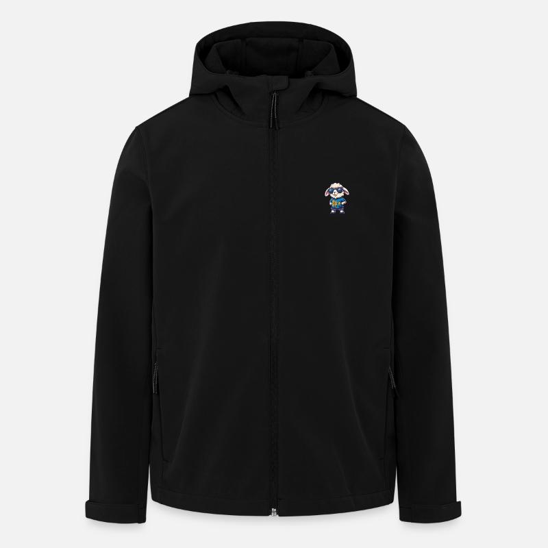 Sheep Comic Cool Summer - Men’s Recycled Softshell Jacket by Stanley/Stella - black