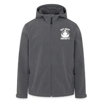 Pilates Enthusiasts But First Drishti Pilates - Men’s Recycled Softshell Jacket by Stanley/Stella - anthracite - Front - AI Model Male 185 light (185cm)