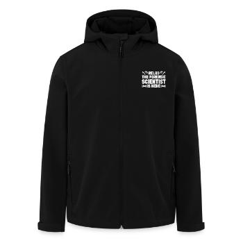 L’analyste médico-légal se détend Le scientifique médico-légal est ici - Veste softshell homme en polyester recyclé Stanley/Stella - noir - Devant - AI Model Male 185 light (185cm)
