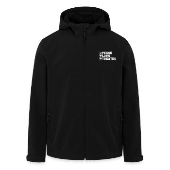 Théâtre Paix Amour Acteur Conception musicale - Veste softshell homme en polyester recyclé Stanley/Stella - noir - Devant - AI Model Male 185 light (185cm)