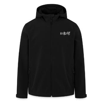 Musical Budgie & Music Notes for Bird Music Lovers - Recycelte Männer Softshell-Jacke von Stanley/Stella - Schwarz - Vorne - AI Model Male 185 light (185cm)