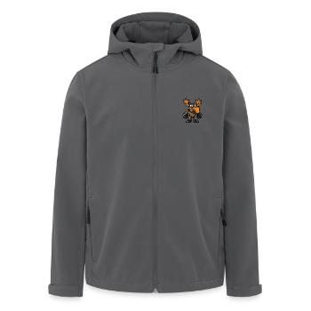 Elch Cool Tier - Recycelte Männer Softshell-Jacke von Stanley/Stella - Schwarz - Vorne - AI Model Male 185 light (185cm)