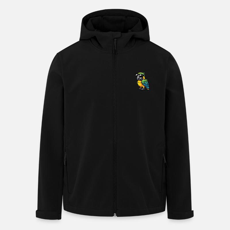 Papagai Cool Tier - Recycelte Männer Softshell-Jacke von Stanley/Stella - Schwarz