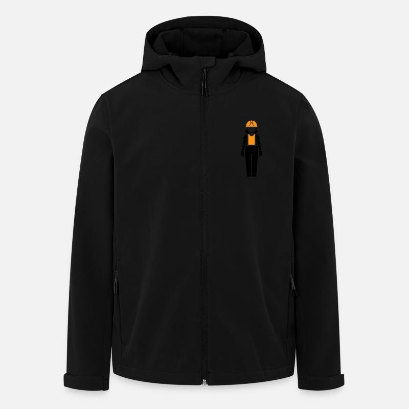Ouvrière du bâtiment Femme - Veste softshell homme en polyester recyclé Stanley/Stella - noir