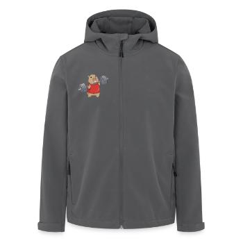 Mignon Capybara Haltérophilie Dessin Animé - Veste softshell homme en polyester recyclé Stanley/Stella - charbon - Devant - AI Model Male 185 light (185cm)