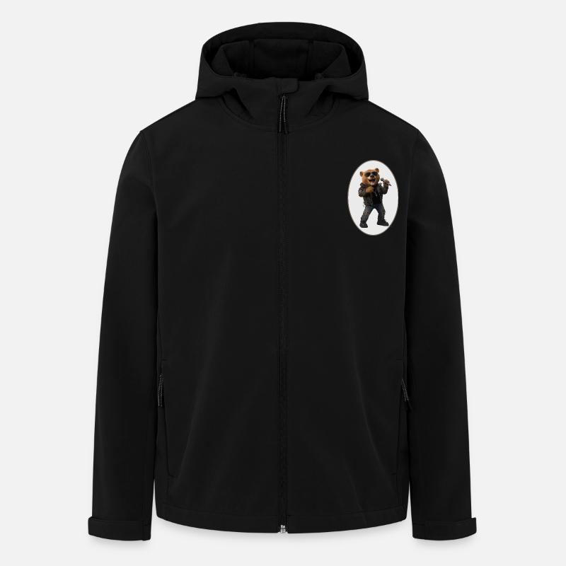 Rockmusik Bär - Recycelte Männer Softshell-Jacke von Stanley/Stella - Schwarz