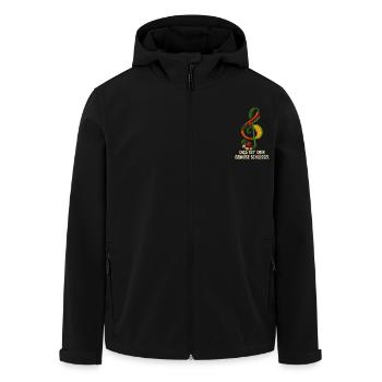 Das ist der Gemüse Schlüssel - Recycelte Männer Softshell-Jacke von Stanley/Stella - Schwarz - Vorne - AI Model Male 185 light (185cm)