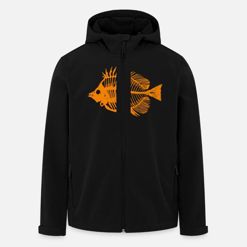 Poisson Orange - Veste softshell homme en polyester recyclé Stanley/Stella - noir