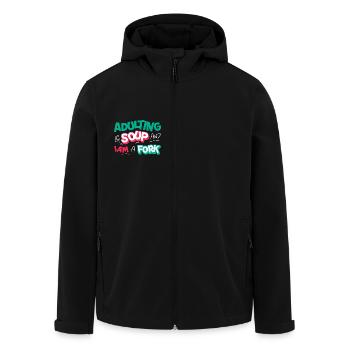 L’âge adulte est une soupe et je suis une fourchette drôle adulte - Veste softshell homme en polyester recyclé Stanley/Stella - noir - Devant - AI Model Male 185 light (185cm)