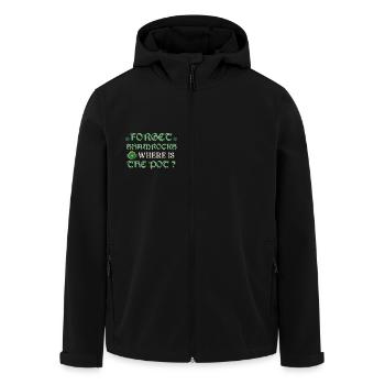 Vergiss Kleeblätter Wo ist der Topf Irish Lucky Vibes - Recycelte Männer Softshell-Jacke von Stanley/Stella - Schwarz - Vorne - AI Model Male 185 light (185cm)