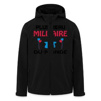 PLUS BEAU MILITAIRE DU MONDE - Veste softshell homme en polyester recyclé Stanley/Stella - noir - Devant - AI Model Male 185 light (185cm)