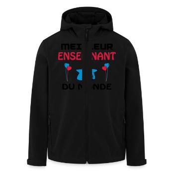 MEILLEUR ENSEIGNANT DU MONDE - Veste softshell homme en polyester recyclé Stanley/Stella - noir - Devant - AI Model Male 185 light (185cm)