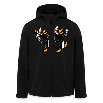 2 Penguins Rattles Party Mexico Culture Hats Team - Men’s Recycled Softshell Jacket by Stanley/Stella - black - Front - AI Model Male 185 light (185cm)