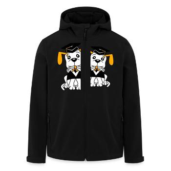 Dogs School Graduation Certificate Gymnasium College Abi - Men’s Recycled Softshell Jacket by Stanley/Stella - black - Front - AI Model Male 185 light (185cm)