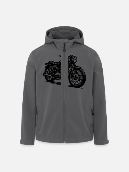 Moto Ancienne - Veste softshell homme en polyester recyclé Stanley/Stella - noir