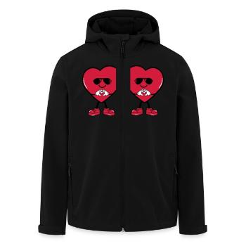 herz comic 2 - Recycelte Männer Softshell-Jacke von Stanley/Stella - Schwarz - Vorne - AI Model Male 185 light (185cm)
