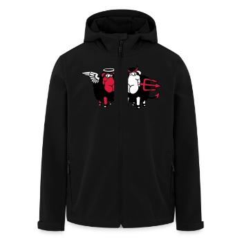 2 Sheep Angel Devil Satan Hell Evil Heaven Good - Men’s Recycled Softshell Jacket by Stanley/Stella - black - Front - AI Model Male 185 light (185cm)