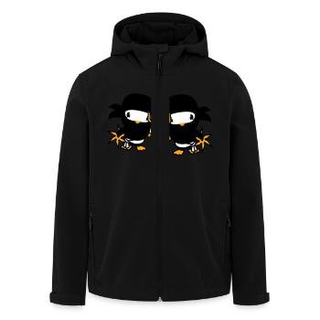 2 Oiseaux Ninja Fighter Assassin Épée Ninja Star - Veste softshell homme en polyester recyclé Stanley/Stella - noir - Devant - AI Model Male 185 light (185cm)