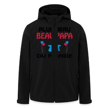 PLUS BEAU BEAU PAPA DU MONDE - Veste softshell homme en polyester recyclé Stanley/Stella - noir - Devant - AI Model Male 185 light (185cm)