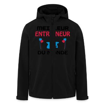 BESTER TRAINER DER WELT - Recycelte Männer Softshell-Jacke von Stanley/Stella - Schwarz - Vorne - AI Model Male 185 light (185cm)