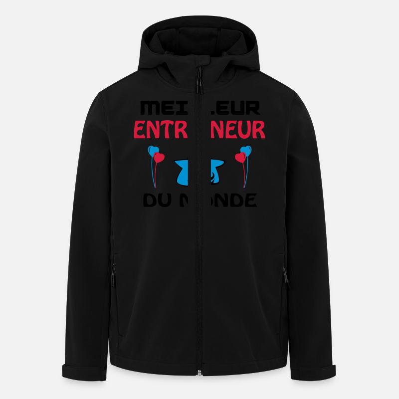 MEILLEUR ENTRAINEUR DU MONDE - Veste softshell homme en polyester recyclé Stanley/Stella - noir
