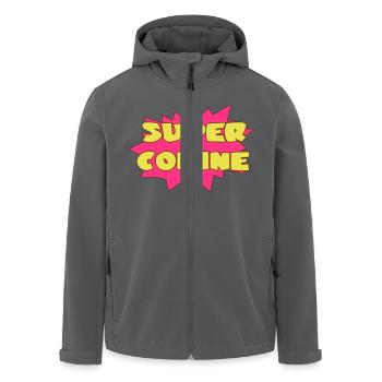 SUPER GIRLFRIEND - Men’s Recycled Softshell Jacket by Stanley/Stella - black - Front - AI Model Male 185 light (185cm)