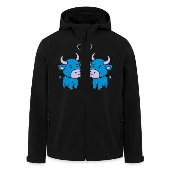 vache bébé amour - Veste softshell homme en polyester recyclé Stanley/Stella - noir - Devant - AI Model Male 185 light (185cm)