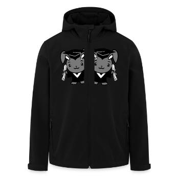 2 Bunnies College School Graduation Two Friends Team - Men’s Recycled Softshell Jacket by Stanley/Stella - black - Front - AI Model Male 185 light (185cm)