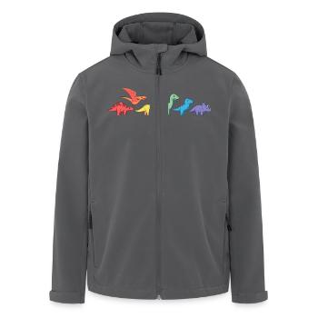 Regenbogen-Dinos - Recycelte Männer Softshell-Jacke von Stanley/Stella - Schwarz - Vorne - AI Model Male 185 light (185cm)