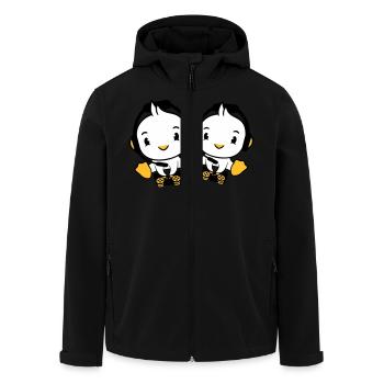 2 Ducks Gamer Gaming Controller Headset Console - Men’s Recycled Softshell Jacket by Stanley/Stella - black - Front - AI Model Male 185 light (185cm)