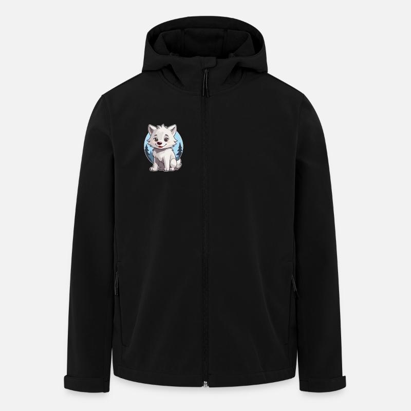 Chien mignon loup ou husky - Veste softshell homme en polyester recyclé Stanley/Stella - noir