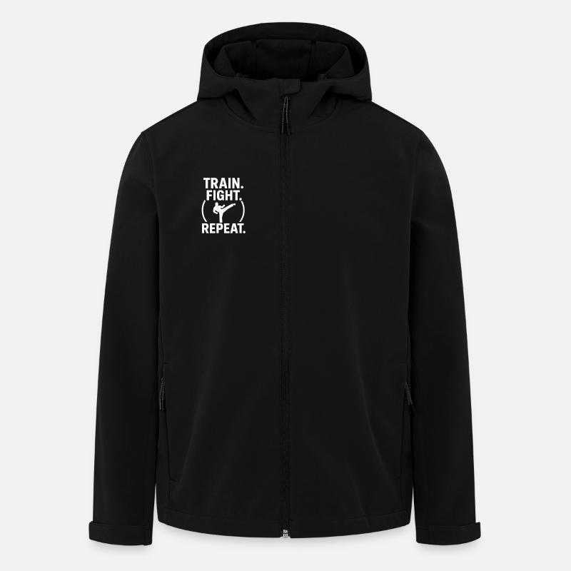 Répétition du combat de train - Veste softshell homme en polyester recyclé Stanley/Stella - noir