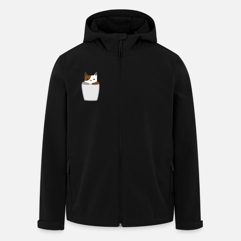 Brusttasche mit Katze - Recycelte Männer Softshell-Jacke von Stanley/Stella - Schwarz