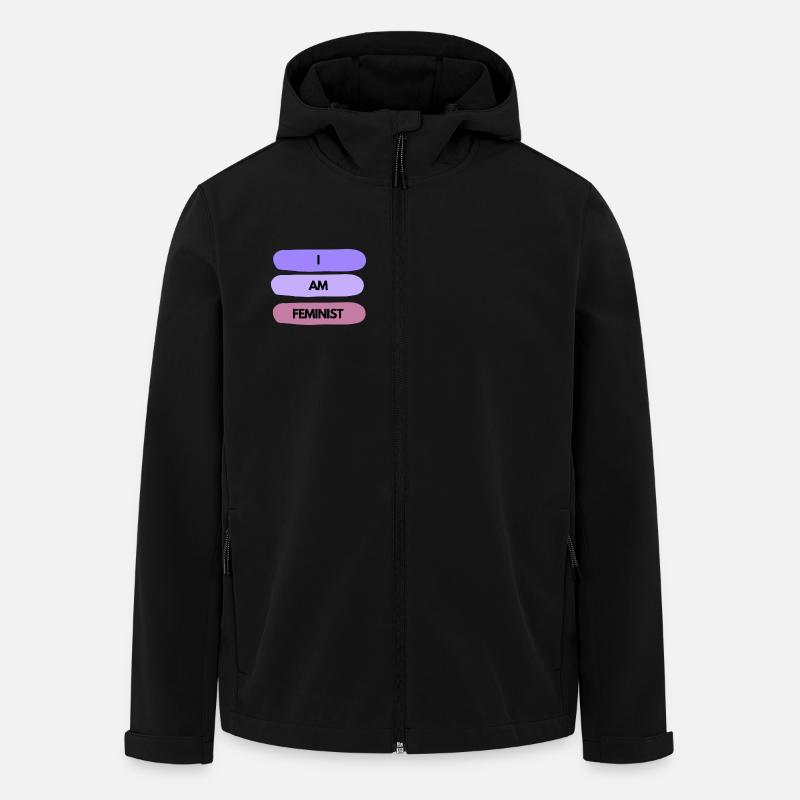 💜✊ I AM FEMINIST – Statement Shirt - Recycelte Männer Softshell-Jacke von Stanley/Stella - Schwarz