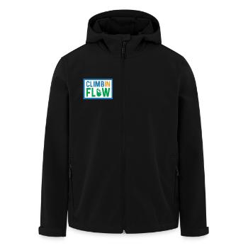 Climb in Flow range - Men’s Recycled Softshell Jacket by Stanley/Stella - black - Front - AI Model Male 185 light (185cm)