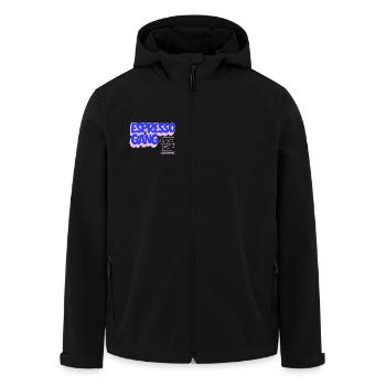 Espresso Gang - Recycelte Männer Softshell-Jacke von Stanley/Stella - Schwarz - Vorne - AI Model Male 185 light (185cm)