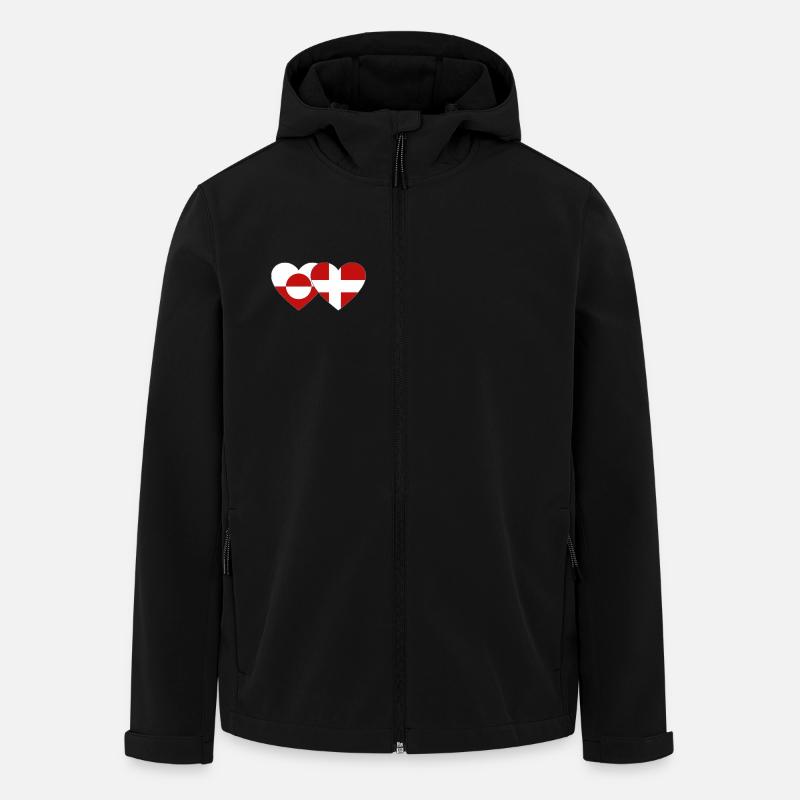 Grønlands Danmarks Flaghjerte - Stanley/Stella herre softshelljakke i genanvendt polyester - sort